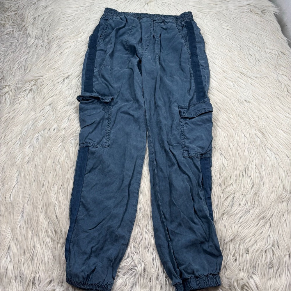 Bella Dahl Women's S Side‎ Stripe Cargo Jogger Pant Blue